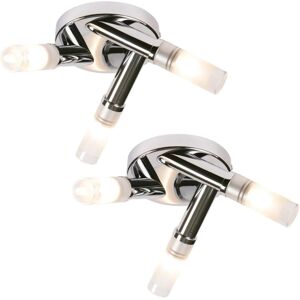 First Choice Lighting Set of 2 Chrome IP44 Bathroom Triple Ceiling Lights in Silver Silver First Choice Lighting Set of 2 Chrome IP44 Bathroom Triple Ceiling Lights in Silver Silver
