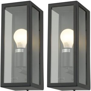 First Choice Lighting Set of 2 Montrose - Black Outdoor Wall Lights Black First Choice Lighting Set of 2 Montrose - Black Outdoor Wall Lights Black