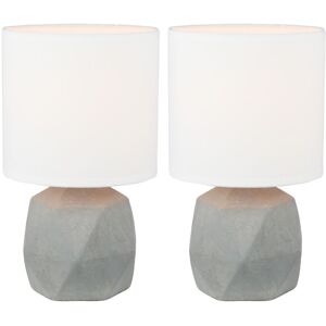 First Choice Lighting Set of 2 Wilson - Concrete Lamps in Grey Grey First Choice Lighting Set of 2 Wilson - Concrete Lamps in Grey Grey