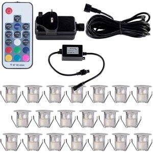 First Choice Lighting Set of 20 - 30mm Stainless Steel IP67 Colour Changing LED Decking Kit in Silver Silver First Choice Lighting Set of 20 - 30mm Stainless Steel IP67 Colour Changing LED Decking Kit in Silver Silver