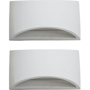 First Choice Lighting Set of 2 Marmo - White G9 Plaster Wall Lights White First Choice Lighting Set of 2 Marmo - White G9 Plaster Wall Lights White