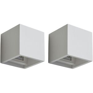 First Choice Lighting Set of 2 Minori - White G9 Plaster Wall Lights White First Choice Lighting Set of 2 Minori - White G9 Plaster Wall Lights White