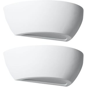 First Choice Lighting Set of 2 Mazzaro - White E14 Plaster Wall Lights White First Choice Lighting Set of 2 Mazzaro - White E14 Plaster Wall Lights White