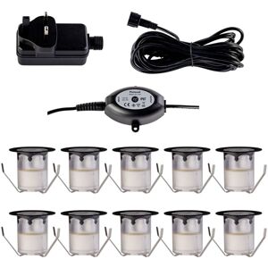 First Choice Lighting Set of 10 - 30mm Black IP67 Warm White LED Decking Kit Photocell Black First Choice Lighting Set of 10 - 30mm Black IP67 Warm White LED Decking Kit Photocell Black