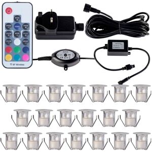 First Choice Lighting Set of 20 - 30mm IP67 Colour Changing LED Decking Kit with Photocell in Silver Silver First Choice Lighting Set of 20 - 30mm IP67 Colour Changing LED Decking Kit with Photocell in Silver Silver