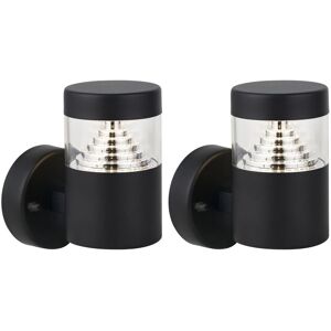 First Choice Lighting Set of 2 Pyramid - Black LED Outdoor Wall Lights Black First Choice Lighting Set of 2 Pyramid - Black LED Outdoor Wall Lights Black