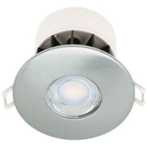 First Choice Lighting Set of 10 Fire Rated LED Bathroom Downlights - Brushed Steel IP65 Recessed Downlights in Silver Silver First Choice Lighting Set of 10 Fire Rated LED Bathroom Downlights - Brushed Steel IP65 Recessed Downlights in Silver Silver