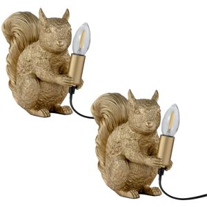 First Choice Lighting Set of 2 Squirrel - Gold Squirrel Table Lamps Gold First Choice Lighting Set of 2 Squirrel - Gold Squirrel Table Lamps Gold