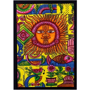 KDMD Handbrushed Cotton Wall Art - Sun Multicolor KDMD Handbrushed Cotton Wall Art - Sun Multicolor