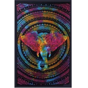 KDMD Single Cotton Bedspread + Wall Hanging - Elephant Head Multicolor KDMD Single Cotton Bedspread + Wall Hanging - Elephant Head Multicolor