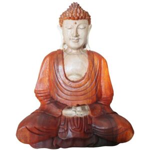 KDMD Hand Carved Buddha Statue - 30cm Hand Down in Brown Brown KDMD Hand Carved Buddha Statue - 30cm Hand Down in Brown Brown