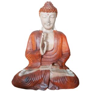 KDMD Hand Carved Buddha Statue - 40cm Teaching Transmission in Brown Brown KDMD Hand Carved Buddha Statue - 40cm Teaching Transmission in Brown Brown