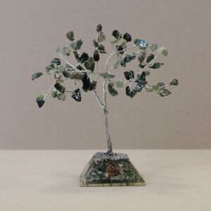 KDMD Gemstone Tree with Organite Base - 80 Stone - Moss Agate in Green Green KDMD Gemstone Tree with Organite Base - 80 Stone - Moss Agate in Green Green