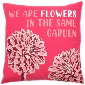 KDMD Printed Cotton Cushion Cover - We are Flowers - Olive, Pink & Natural - (Set of 3) Pink KDMD Printed Cotton Cushion Cover - We are Flowers - Olive, Pink & Natural - (Set of 3) Pink