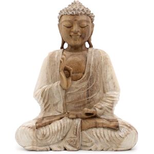 KDMD Buddha Statue Whitewash - 30cm Teaching Transmission in Brown Brown KDMD Buddha Statue Whitewash - 30cm Teaching Transmission in Brown Brown