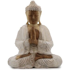 KDMD Buddha Statue Whitewash - 30cm Welcome in Brown Brown KDMD Buddha Statue Whitewash - 30cm Welcome in Brown Brown