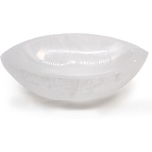 KDMD Selenite Eye Bowl - 15cm in White White KDMD Selenite Eye Bowl - 15cm in White White