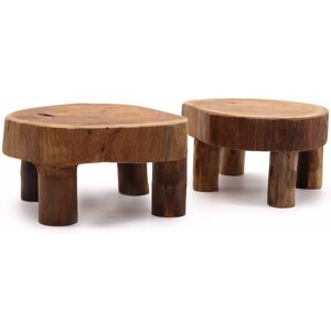 KDMD Low Teak Pad Display - 24x10cm - (Set of 2) in Brown Size: 24x10 cm Brown 24x10 cm KDMD Low Teak Pad Display - 24x10cm - (Set of 2) in Brown Size: 24x10 cm Brown 24x10 cm