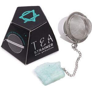 KDMD Raw Crystal Gemstone Tea Strainer - Aquamarine in Blue Blue KDMD Raw Crystal Gemstone Tea Strainer - Aquamarine in Blue Blue