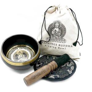 KDMD Hand Beaten & Engraved Singing Bowl Gift Set - 14cm - Teachings Buddha in Gold Gold KDMD Hand Beaten & Engraved Singing Bowl Gift Set - 14cm - Teachings Buddha in Gold Gold