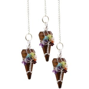 KDMD Magic Pendulum - Seven Chakra - Tigereye in Brown Brown KDMD Magic Pendulum - Seven Chakra - Tigereye in Brown Brown