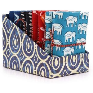 KDMD Block Print Assorted Cotton Bound Notebooks 7x10cm Size: 7x10 cm Multicolor 7x10 cm KDMD Block Print Assorted Cotton Bound Notebooks 7x10cm Size: 7x10 cm Multicolor 7x10 cm