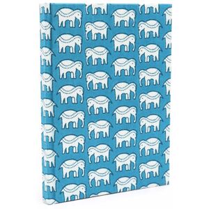 KDMD Cotton Bound Notebooks 20x15cm - 96 pages - Teal Elephants in Blue Size: 20x15 cm Blue 20x15 cm KDMD Cotton Bound Notebooks 20x15cm - 96 pages - Teal Elephants in Blue Size: 20x15 cm Blue 20x15 cm