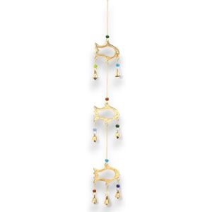 KDMD Indian Chimes - Fish Drop - 7 Bells in Gold Gold KDMD Indian Chimes - Fish Drop - 7 Bells in Gold Gold