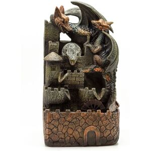 KDMD Tabletop Water Feature - 35cm - Dragons, Crystal Ball & Water Wheel in Green Green KDMD Tabletop Water Feature - 35cm - Dragons, Crystal Ball & Water Wheel in Green Green