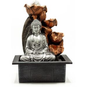 KDMD Tabletop Water Feature - 35cm - Silver Buddha Cascade & Crystal Ball Silver KDMD Tabletop Water Feature - 35cm - Silver Buddha Cascade & Crystal Ball Silver
