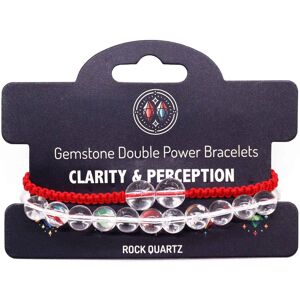 KDMD Women's Gemstone Double Power Bracelets- Rock Quartz in White White One Size KDMD Women's Gemstone Double Power Bracelets- Rock Quartz in White White One Size