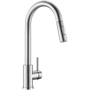 Appaso Pull-Out Kitchen Faucet - S304 Stainless Steel, 360° Swivel Sprayer, 2-Mode High Pressure Tap in Silver Size: 0.6m2 Silver 0.6m2 Appaso Pull-Out Kitchen Faucet - S304 Stainless Steel, 360° Swivel Sprayer, 2-Mode High Pressure Tap in Silver Size: 0.6m2 Silver 0.6m2
