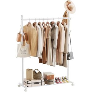 Appaso Clothes Rail Collection Portable Heavy Duty For Bedroom, Home & Shops, 50KG Load Clothes Rack w/ Storage Shelf, Metal Clothing Rail For White Appaso Clothes Rail Collection Portable Heavy Duty For Bedroom, Home & Shops, 50KG Load Clothes Rack w/ Storage Shelf, Metal Clothing Rail For White