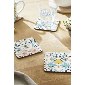 Ulster Weavers 'Bee Bloom' Animal Print Printed MDF Coasters (4 Pack) in Yellow Yellow Ulster Weavers 'Bee Bloom' Animal Print Printed MDF Coasters (4 Pack) in Yellow Yellow