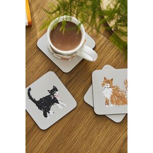 Ulster Weavers 'Feline Friends' Animal Print Printed MDF Coasters (4 Pack) in Cream Cream Ulster Weavers 'Feline Friends' Animal Print Printed MDF Coasters (4 Pack) in Cream Cream