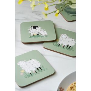 Ulster Weavers 'Woolly Sheep' Animal Print Printed MDF Coasters (4 Pack) in Green Green Ulster Weavers 'Woolly Sheep' Animal Print Printed MDF Coasters (4 Pack) in Green Green