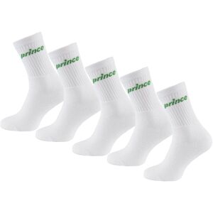 Prince Men's Tennis 5-Pack White/Green Socks in White Size: 6-8.5 White 6-8.5 Prince Men's Tennis 5-Pack White/Green Socks in White Size: 6-8.5 White 6-8.5