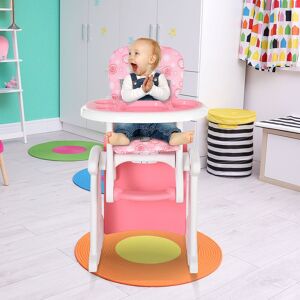 HOMCOM 3 in 1 Convertible Baby High Chair Toddler Table Chair Infant Feeding Seat in Pink Pink HOMCOM 3 in 1 Convertible Baby High Chair Toddler Table Chair Infant Feeding Seat in Pink Pink