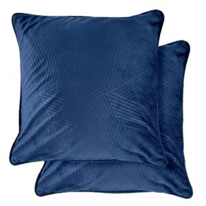New Edge Blinds Deco Collection Soft Velvet Geometric Cushion Cover in Blue Size: 43 cm x 43 cm Blue 43 cm x 43 cm New Edge Blinds Deco Collection Soft Velvet Geometric Cushion Cover in Blue Size: 43 cm x 43 cm Blue 43 cm x 43 cm