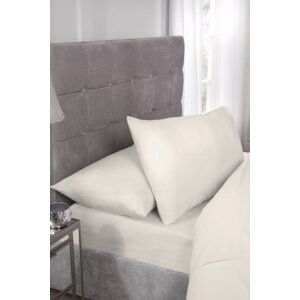 New Edge Blinds Percale Collection 180 Thread Count Percale Fitted Sheet in Cream Size: Single Cream Single New Edge Blinds Percale Collection 180 Thread Count Percale Fitted Sheet in Cream Size: Single Cream Single