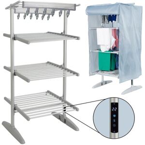 Glamhaus Digital Electric Heated Clothes Airer Dryer Timer 3 Tier Foldable Rack in Grey Grey Glamhaus Digital Electric Heated Clothes Airer Dryer Timer 3 Tier Foldable Rack in Grey Grey