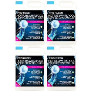 ProKleen Hot Tub & Whirlpool Complete System Flush Cleaner 4 x 5L in Clear Clear ProKleen Hot Tub & Whirlpool Complete System Flush Cleaner 4 x 5L in Clear Clear