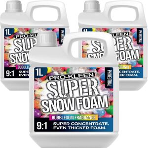 ProKleen Super Concentrate Snow Foam pH Neutral Car Shampoo Bubblegum 3 x 1L in White White ProKleen Super Concentrate Snow Foam pH Neutral Car Shampoo Bubblegum 3 x 1L in White White