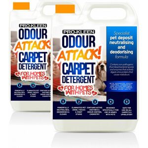 ProKleen Odour Attack Pet Carpet Cleaner Shampoo - 2 x 5L in Clear Clear ProKleen Odour Attack Pet Carpet Cleaner Shampoo - 2 x 5L in Clear Clear