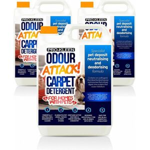 ProKleen Odour Attack Pet Carpet Cleaner Shampoo - 3 x 5L in Clear Clear ProKleen Odour Attack Pet Carpet Cleaner Shampoo - 3 x 5L in Clear Clear