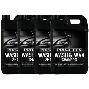 ProKleen Wash & Wax Car pH Neutral Shampoo with Carnauba Wax - 4 x 5L in Clear Clear ProKleen Wash & Wax Car pH Neutral Shampoo with Carnauba Wax - 4 x 5L in Clear Clear