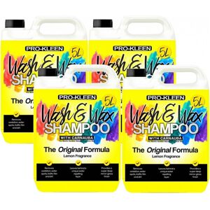 ProKleen Wash & Wax Car pH Neutral Shampoo with Carnauba Wax - Lemon - 4 x 5L in Clear Clear ProKleen Wash & Wax Car pH Neutral Shampoo with Carnauba Wax - Lemon - 4 x 5L in Clear Clear