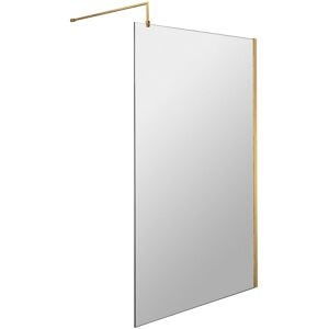 Balterley 8mm Wetroom Screen & Support Bar: 1000mm x 1850mm, Brushed Brass in Metallics Metallics Balterley 8mm Wetroom Screen & Support Bar: 1000mm x 1850mm, Brushed Brass in Metallics Metallics