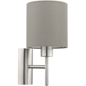 Loops Wall Light - Taupe Fabric Satin Nickel - E27 60W - Wall Light Loops Wall Light - Taupe Fabric Satin Nickel - E27 60W - Wall Light