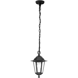 Loops IP44 Outdoor Pendant Light Black Aluminium Lantern & Chain 1 x 60W E27 Bulb Black Loops IP44 Outdoor Pendant Light Black Aluminium Lantern & Chain 1 x 60W E27 Bulb Black